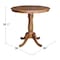 International Concepts Round 36 in Round Top Pedestal Table, 35.1 in Height, Distressed Oak, 36 W, 36 L, 35.1 in H, Wood K42-36RT-6B - alternate 3